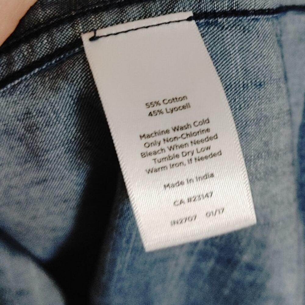 Talbots Dress Chambray Lyocell Button Front Polo Style Sleeveless Sz 4 Blue - Picture 3 of 4